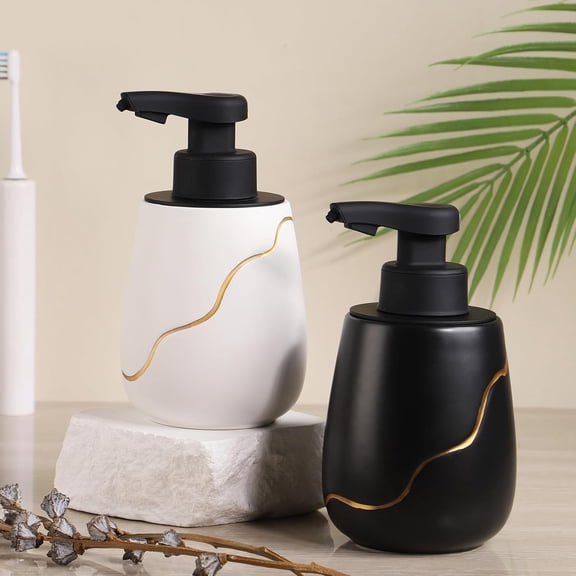 Automatic Foaming Soap Dispenser - Touchless Ceramic Hand Wash with USB-C Rechargeable Battery for Bathroom Kitchen