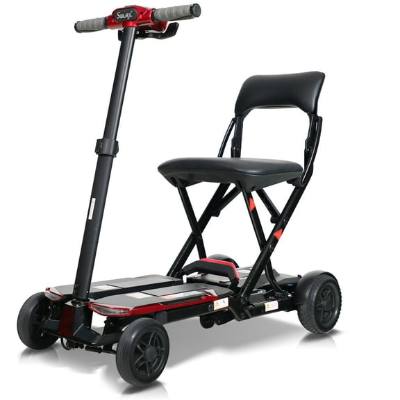 Automatic Folding 4 Wheel Power Electric Mobility Scooter w/Remote for Elderly, Red