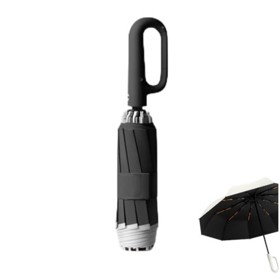 Automatic Folding Umbrella – 10 Rib Windproof Reverse Fold with Clip Handle, 116cm Large Canopy, UV Protection & Retroreflective for Commute Travel