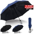 thumbnail image 1 of Automatic Folding Umbrella,Auto Reverse Windproof Compact Umbrella , 10Ribs, navy blue, 1 of 10