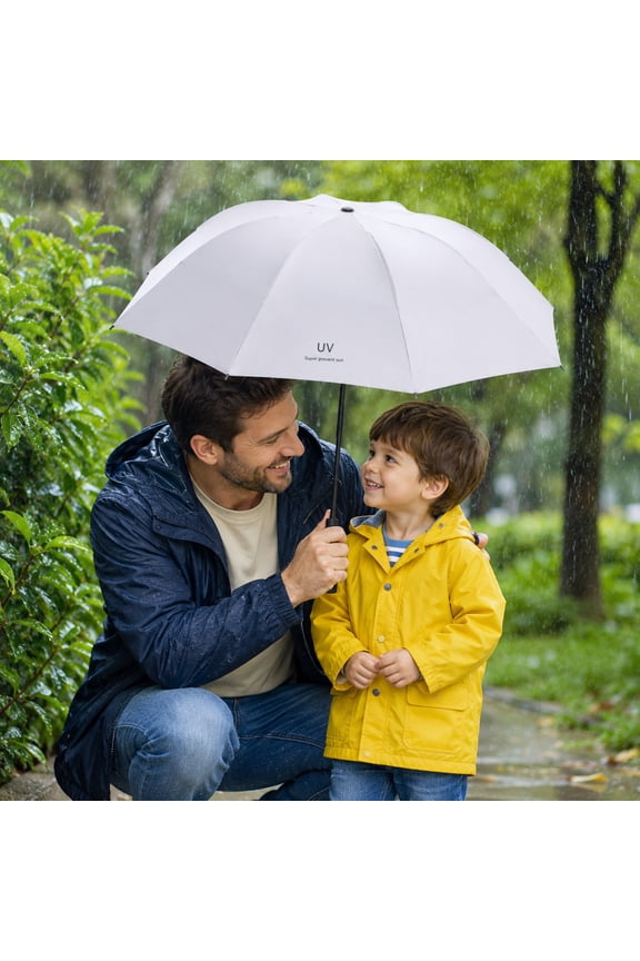 Automatic Folding Umbrella for Rain and Sun Protection - Inverted Reverse Design Windproof Compact Travel Umbrella with 8 Ribs - One Button Auto Open Close Umbrella for Men Women Car Office Outdoor