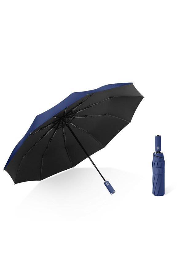 Automatic Folding Umbrella Windproof Umbrella, One Button Open Close Travel Umbrella, UV Protection Sun Umbrella with 10 Rib Reinforced Frame, Compact Rain Umbrella for Men Women Outdoor Travel