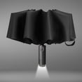 thumbnail image 1 of Automatic Folding Umbrella with LED Flashlight Handle, Travel Umbrella with 10 Ribs, Compact Umbrella for Kids Adults (Black), 1 of 8