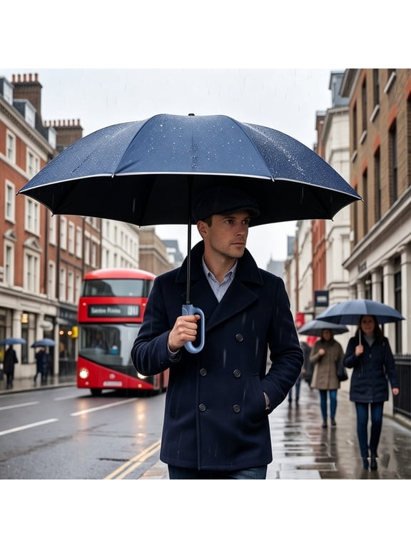 Automatic Folding Umbrella with One Button Open and Close, Wind Resistant for Sun and Rain Protection