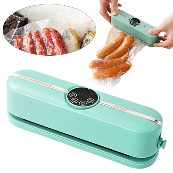 Automatic Food Saver Vacuum Sealer Machine, Electric Food Preservation System for Home Kitchen, Dry & Moist Sealing Modes with Digital Timer, Compact Food Sealer for Meal Prep