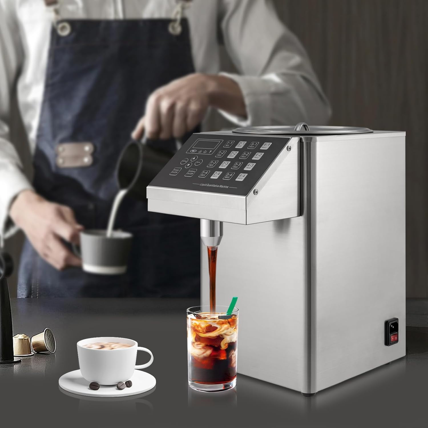 Automatic Fructose Dispenser, 2.11Gallon beverage Sugar Syrup Dispenser ...