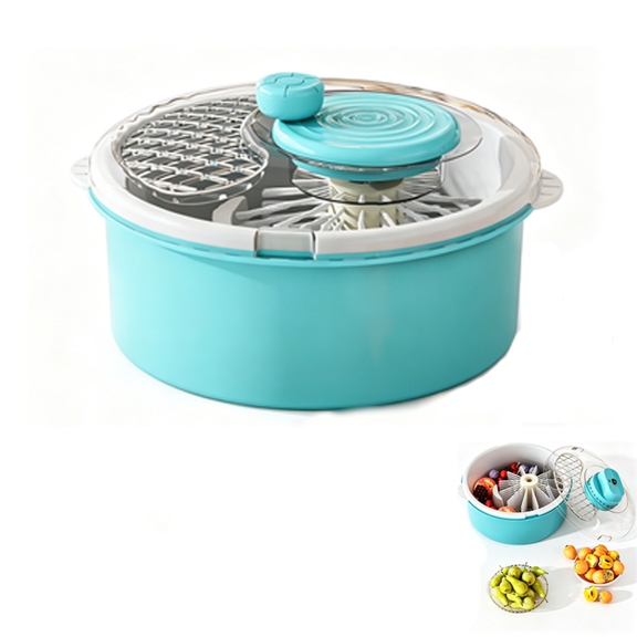 Automatic Fruit and Vegetable Spinner and Strainer, Electric Washer,Automatic Fruit Washer with Rotating Strainer helps clean, rinse and drain produce with a convenient electric spinning design
