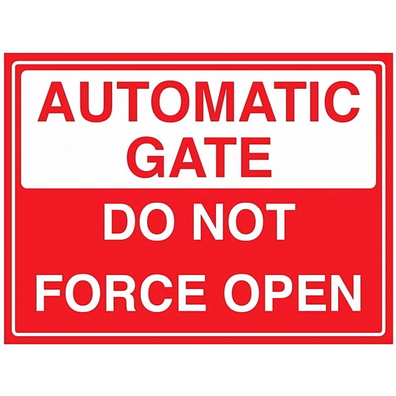 Automatic GATE DO NOT Force Open Warning Metal Tin Sign 8"x12" - For Industrial & Commercial Series, Gate Force Open Warning Sign