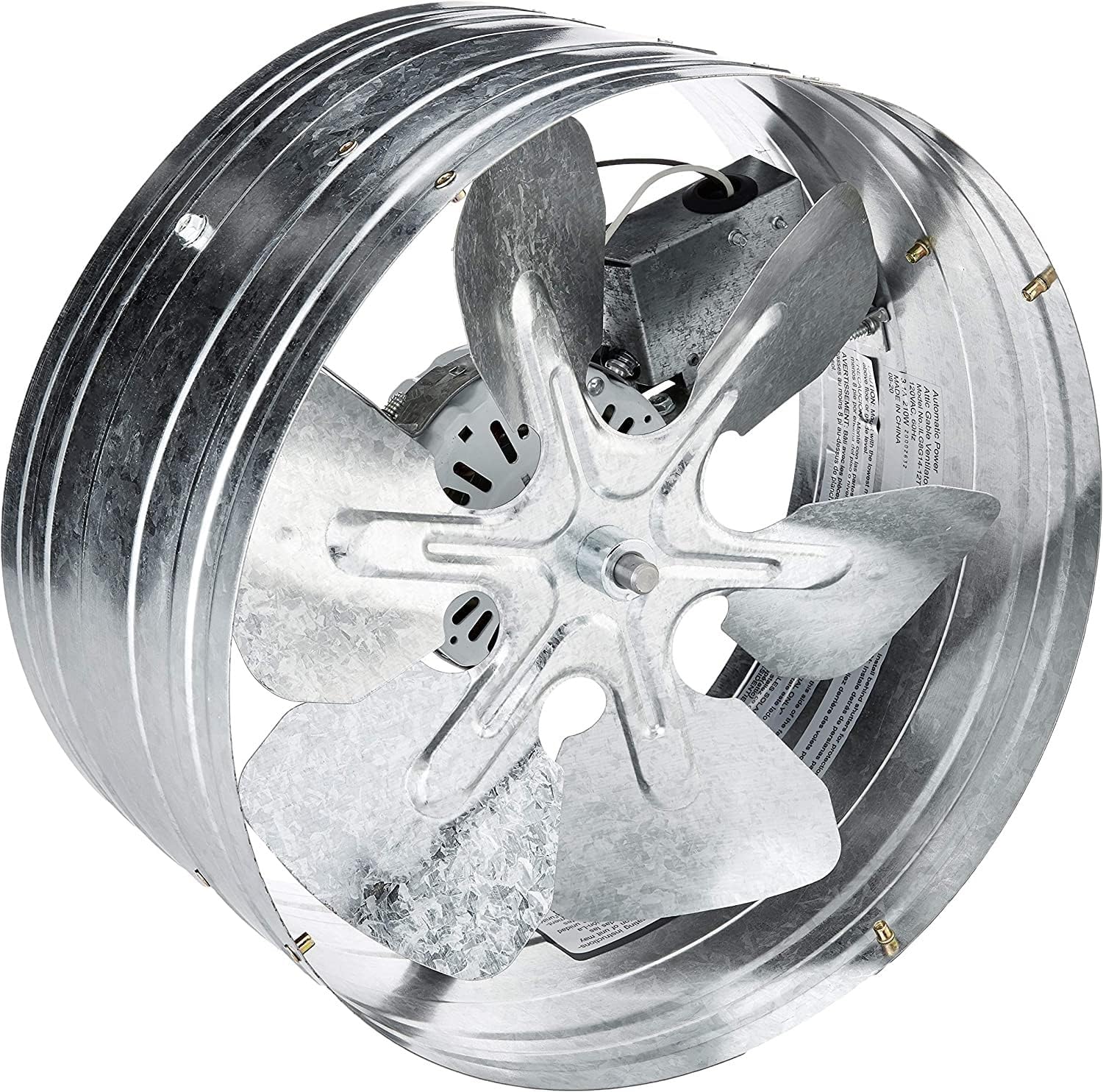 Automatic Gable Mount Attic Ventilator Fan with Adjustable Thermostat, 3.10 Amp, 1220 CFM, Single-Speed