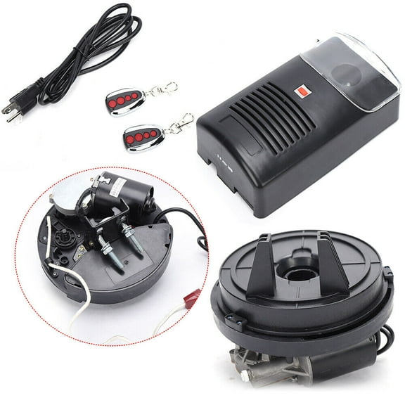 Automatic Garage Roll up Roller Door Opener Motor with 2 Remotes 80W 24V DC 250N Black