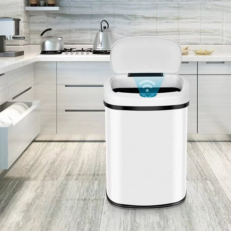 13 Gallon Automatic Trash Can with Lid, Touch Free Stainless Steel Kitchen  Trash Can Smart Garbage Can 50L High Capacity Electronic Sensor Trash Bin