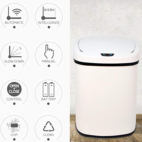 Automatic Garbage can, Touch Free Stainless Steel Trash Can, No Touch