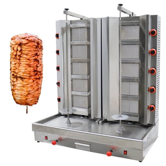 Automatic Gas Kebab Rotating Gyro Grill Shawarma Machine Vertical Barbecue Roaster