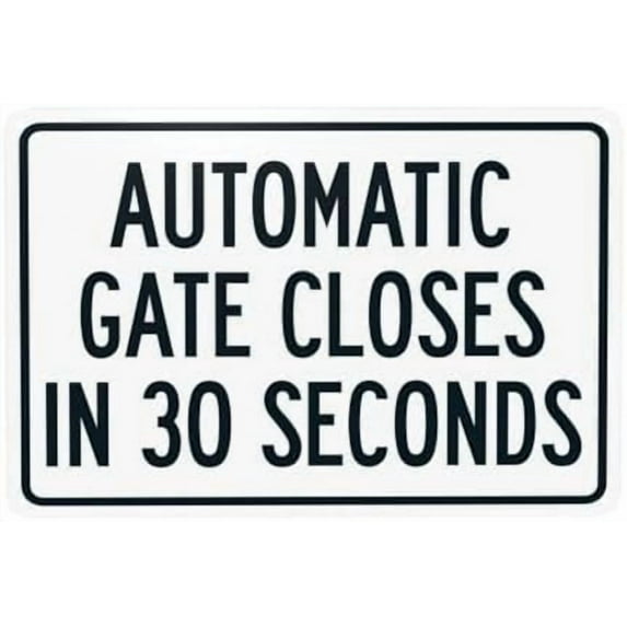 Automatic Gate Closes In 30 Seconds Warning Sign, Gate Security Metal Signs for Home Business Outdoor Indoor Road Yard Garage Street Wall Safety Caution Custom Decor 12 x 8 Inch