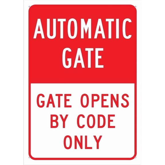 Automatic Gate Gate Opens By Code Only Sign Warning Tin Sign Home Kitchen Farm Garden Garage Wall Decor 12X8Inch