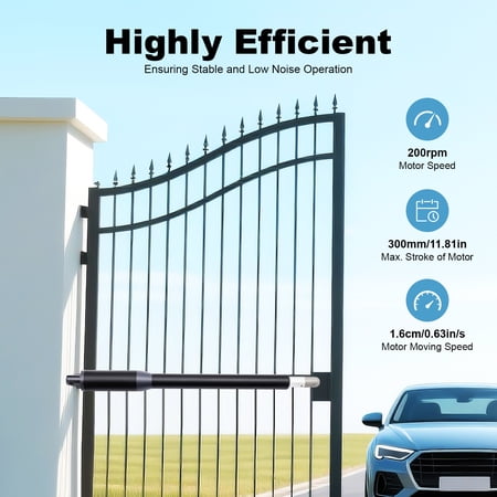 Automatic Gate Opener Single/Dual Swing Gate Opener Kit up to 662lbs with Remote for Residential Gates