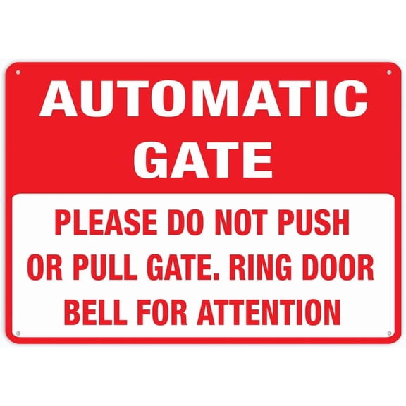 Automatic Gate Ring Door Bell For Attention Warning Tin Sign Home Kitchen Farm Garden Garage Wall Decor 12X8Inch