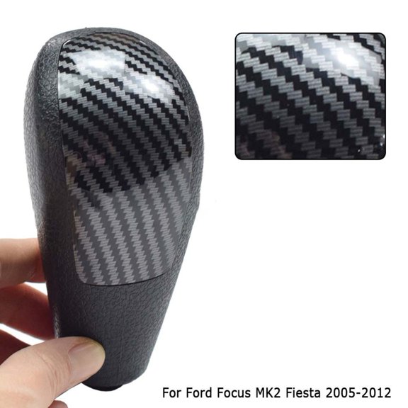 Automatic Gear Shift Knob For Ford Focus MK2 Fiesta 2005-2008 ABS Replacement Lever Retro Design Easy Installation Comfortable Grip Seamless Fit Car Interior Upgrade(Carbon Fiber)