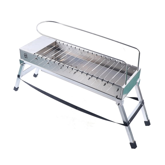 Automatic Grill 17 Slots Barbecue grill USB Powered 10RPM Rotating Folding Outdoor Barbecue 304 Stainless Steel for Family Gathering