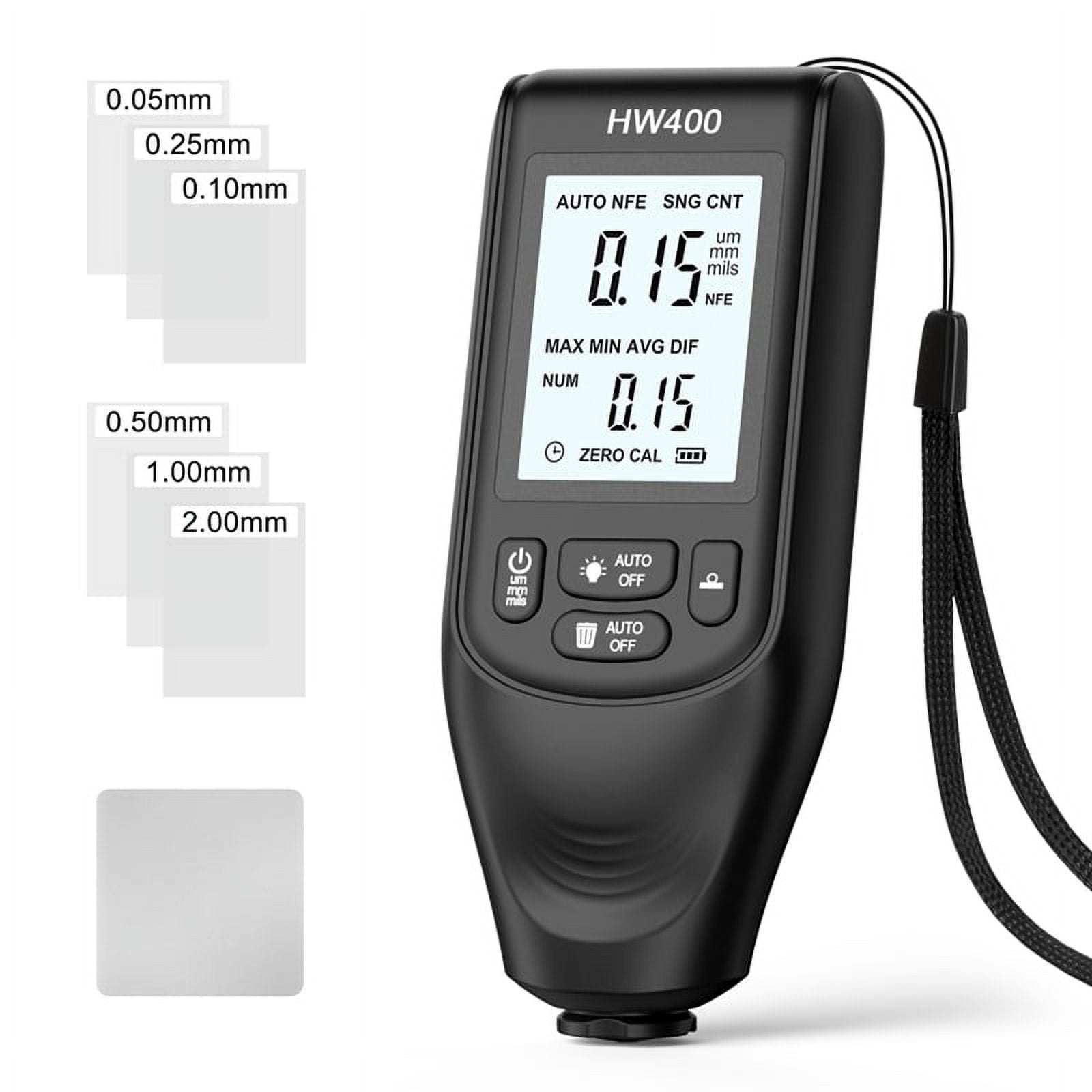 Automatic HW400 Car Paint Thickness Gauge 0-2000UM Inspection Tools Tester Digital Car Paint Measuring Device Black