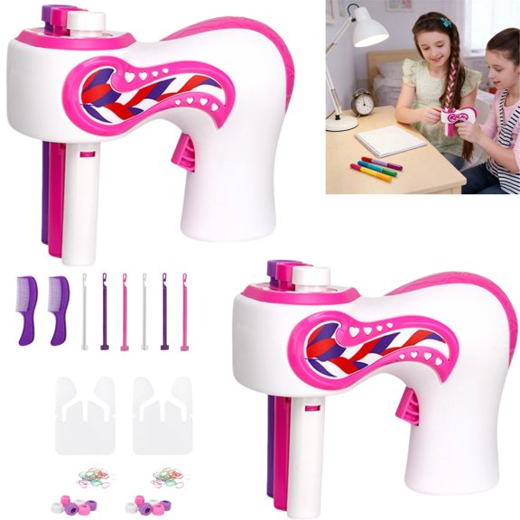 Automatic Hair Braiding Machine Electric Hair Braider 3-Strand Hair Braiding Tools Twist Styling Gadget Portable Dreadlock Machine DIY Beauty Kit for Girls Women,2PCS