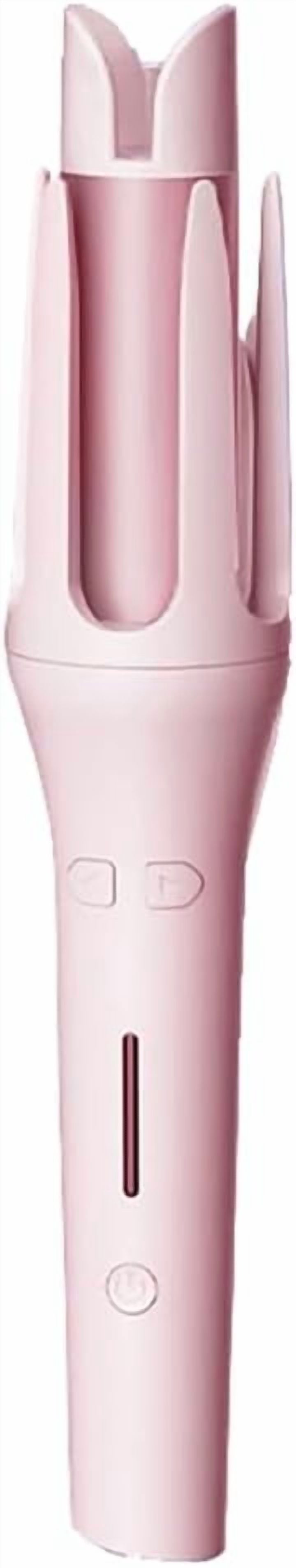 Automatic Hair Curler 3 Temperature & Timer Settings, Auto Shut-Off, Anti-Scald Rotating Curling Wand (Pink)