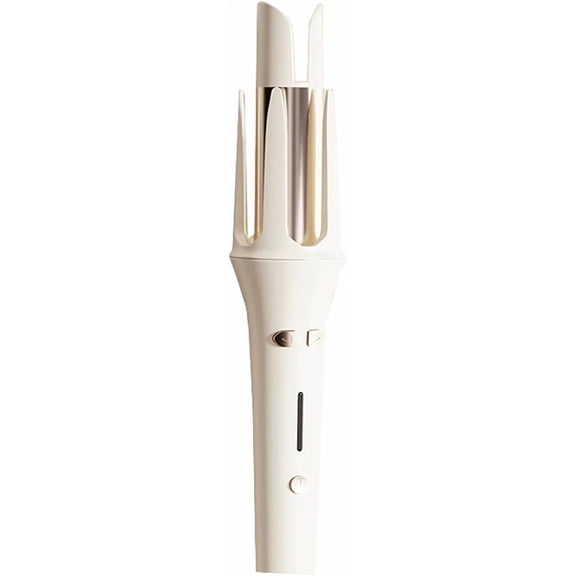 Automatic Hair Curler 4 Temperature & 3 Timer Settings, Auto Shut-Off, Anti-Scald Rotating Curling Wand (White)