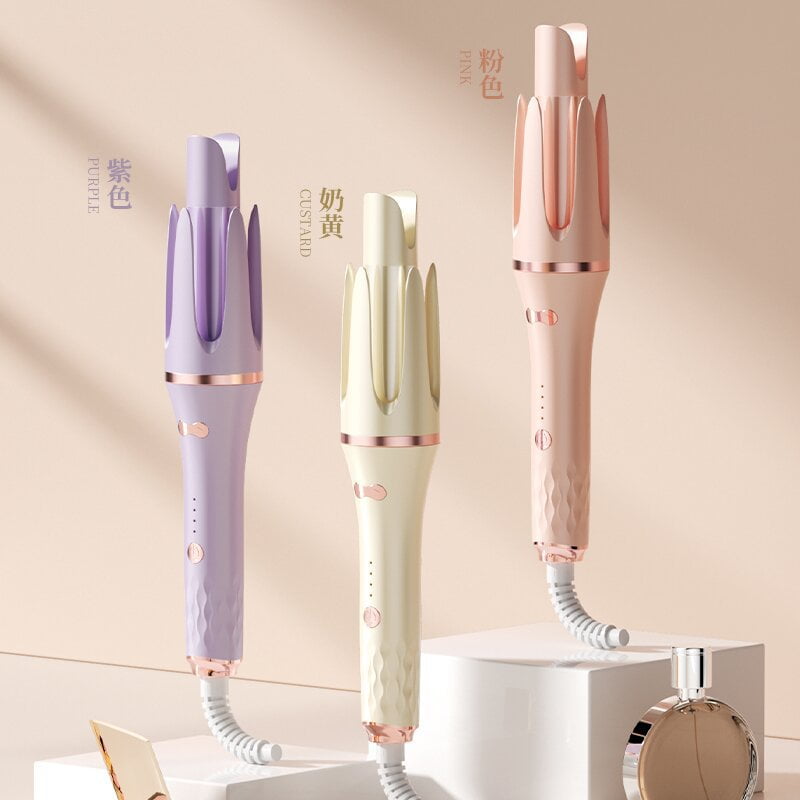 Automatic Hair Curler, Double Ceramic Curling Irons with 1.5" Rotating Barrel, 4 Temps & Timer