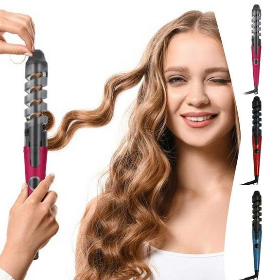 Automatic Hair Curler, Ionic Hair Straightener Brush, One-Click Curling Tool for Frizz-Free Shiny Hair, Ceramic Coated Teeth with Ergonomic Handle, Portable Lightweight Styling Device