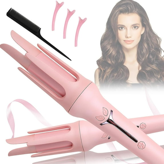 Automatic Hair Curler with 4 Temperature Settings, Auto-Rotating Ceramic Curling Iron with Anti-Tangle & Anti-Scald Design