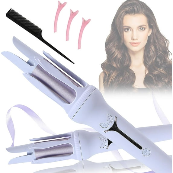 Automatic Hair Curler with 4 Temperature Settings, Auto-Rotating Ceramic Curling Iron with Anti-Tangle & Anti-Scald Design