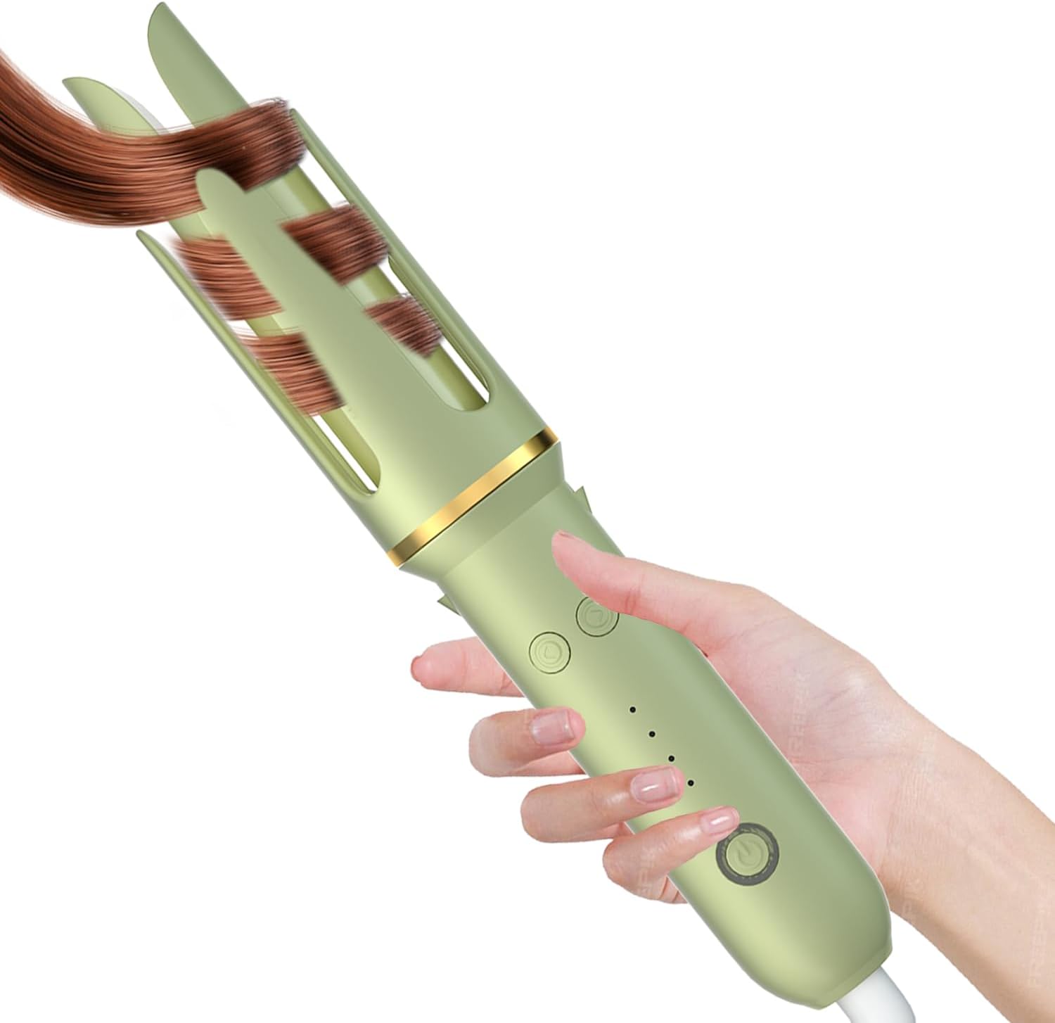 Automatic Hair Curler with 4 Temperature Settings, Auto-Rotating Ceramic Curling Iron with Anti-Tangle & Anti-Scald Design