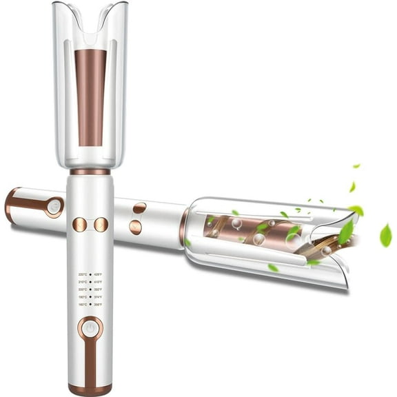 Automatic Hair Curler with 5 Temperature Settings, Auto-Rotating Ceramic Curling Iron with Anti-Tangle & Anti-Scald Design