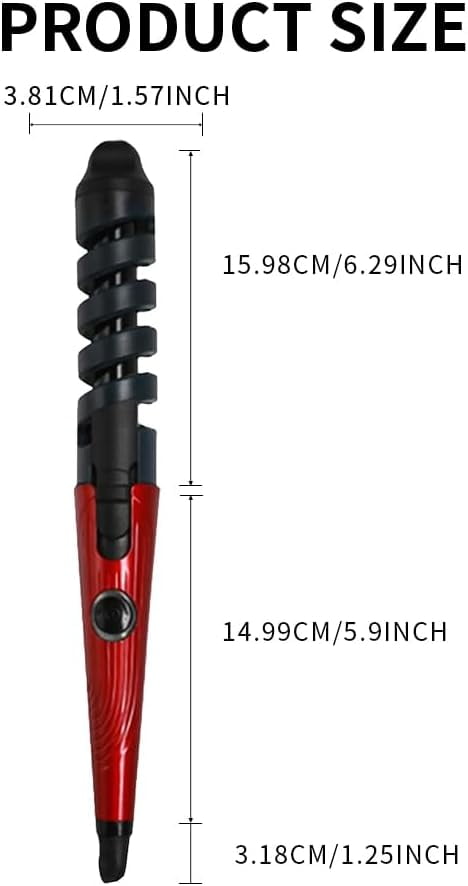 Automatic Hair Curling Iron, The Ceramic Body conducts Heat to Effectively Protect The Hair. It can be Set in Ten Seconds After Winding The Hair, Suitable for Daily Styling - Red