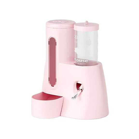 Automatic Hamster Water Bottle with Food Bowl - 2-in-1 No Small Animal Water Dispenser and Feeder Leakproof Cage Accessories for Hamsters Gerbils Mice Hedgehogs