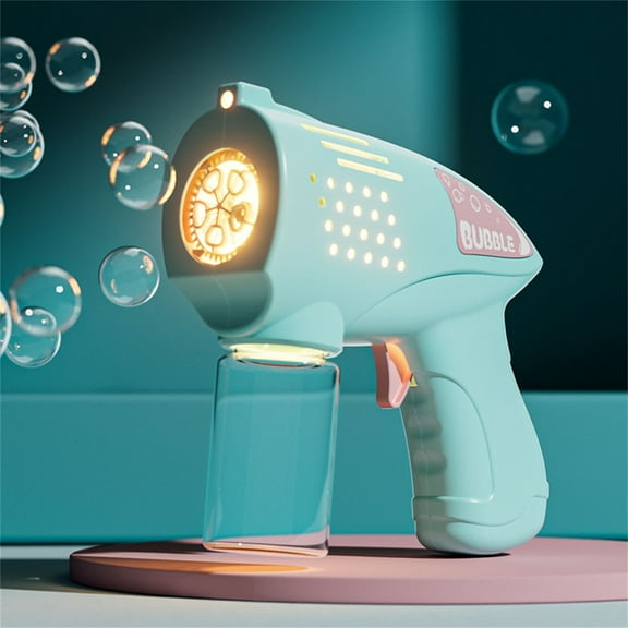 Automatic Handheld Bubble Blaster with Light Effects for Party Entertainment, Outdoor Festive Events, Summer Fun Activities and Backyard Play with Leak Proof Design for Continuous Bubbles