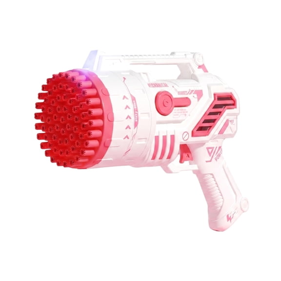 Automatic Handheld Bubble Machine Pink Rechargeable Bubble Blaster for Student Summer Outdoor Activities Birthday Party Toys for Young and Young Includes Bubbles and Charger