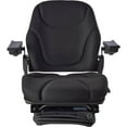 thumbnail image 1 of OEM Grade Black Cloth Pneumatic Suspension Seat Compatible with John Deere 5090R 6120R 7210R Case IH Maxxum 110 125 Puma 165 185 New Holland T6.155 T7.210 Mid-Back Headrest 110-290 lbs, 1 of 3
