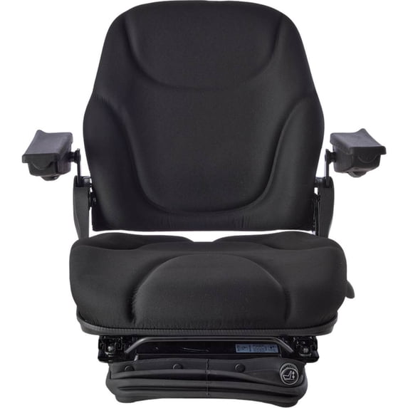 OEM Grade Black Cloth Pneumatic Suspension Seat Compatible with John Deere 5090R 6120R 7210R Case IH Maxxum 110 125 Puma 165 185 New Holland T6.155 T7.210 Mid-Back Headrest 110-290 lbs