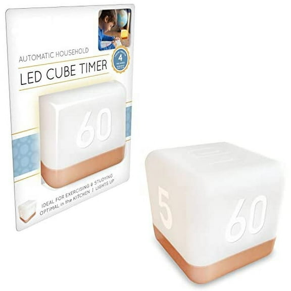 Automatic Household LED Cube Timer. Time Management Timer Cube Timer 5-15-30-60 Minute Preset Timer. Countdown Flip Timer Use as Exercise Yoga Study Kitchen Timer, Home Decor Centerpiece Accent Light