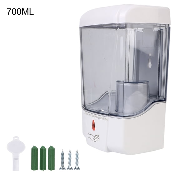 Automatic IR Sensor Soap Dispenser Touch-free Lotion Pump Touchless Liquid for Kitchen Bathroom 700ml Wall-Mount (2pcs)