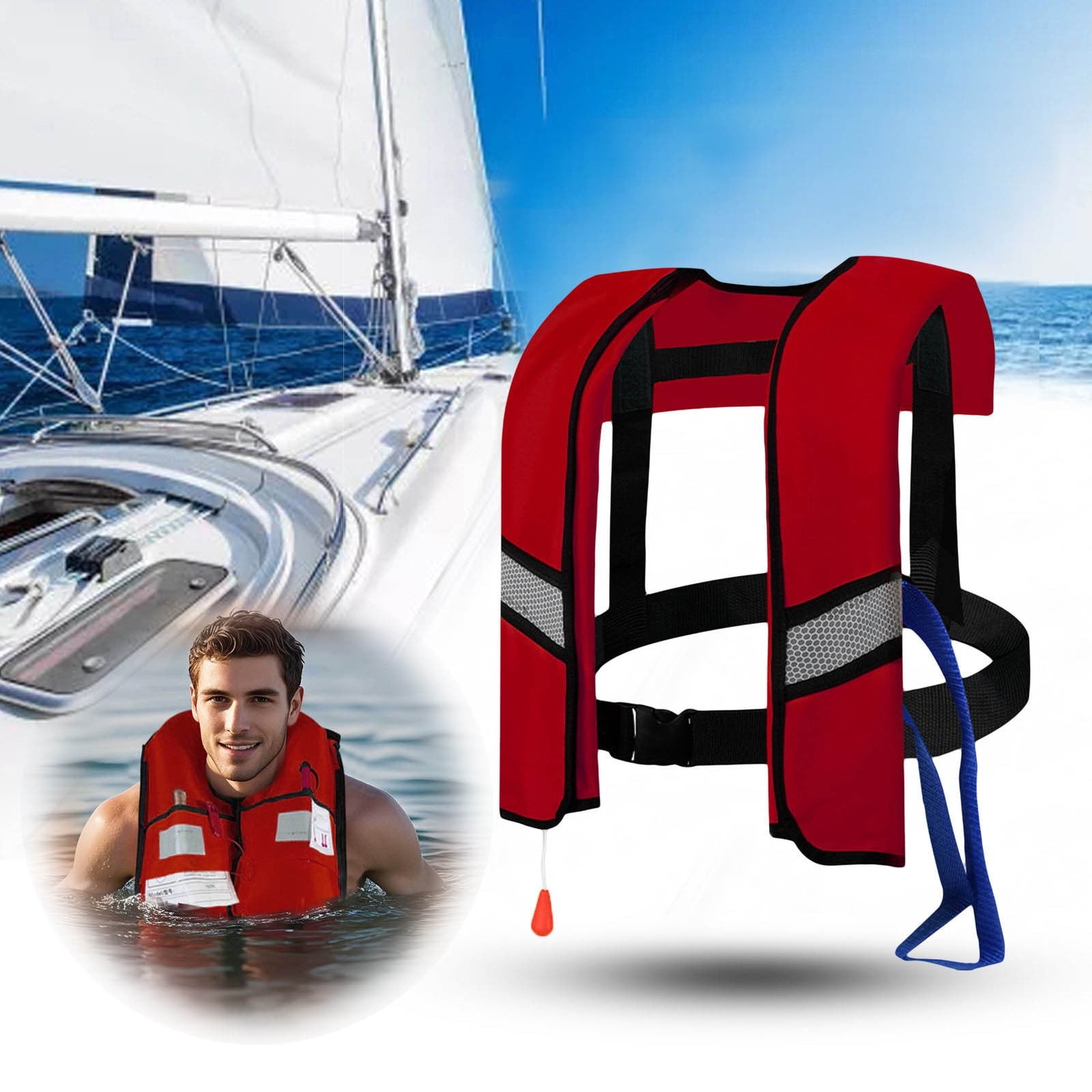 Automatic Inflatable Life Vest For Adults - Low Profile PFD Supports Up To 330 Lbs 2 thumbnail image