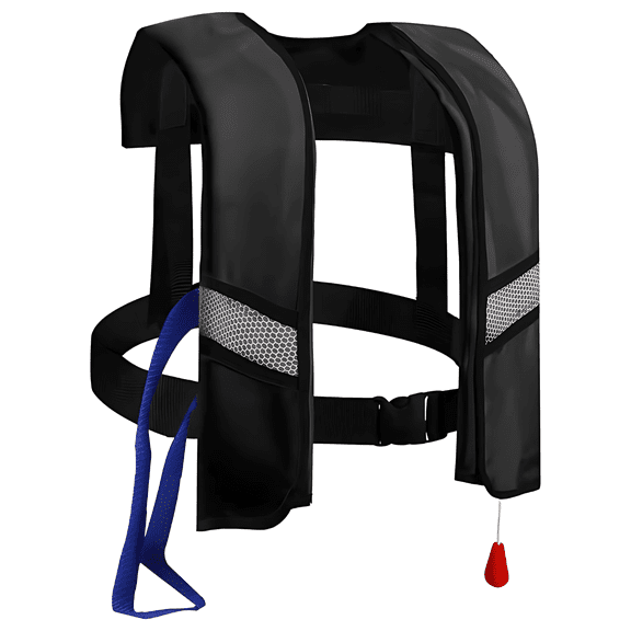 Automatic Inflatable Life Vest for Adults, Auto/Manual Inflation, Reflective Strips, Polyester PFD Low Profile Life Vest for Boating, Fishing, Kayaking