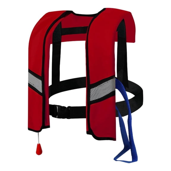 Automatic Inflatable Life Vest PFD for Adults, Professional Lightweight Life Jacket for Fishing and Boating, Red