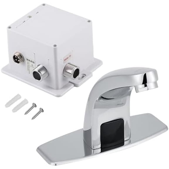 Automatic Infrared Sensor Faucet, Zinc Alloy Touchless Bathroom Sink Faucets, Intelligent Sensor Kitchen Bathroom Sink Cold Water Tap with Control Box$$Tools & Hardware Other