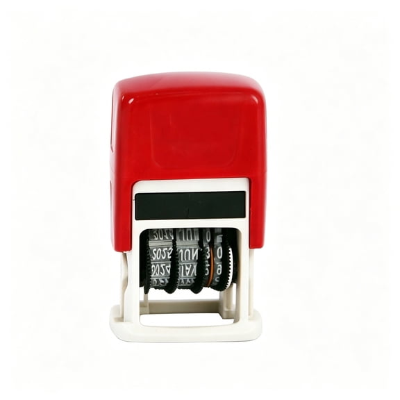 Automatic Ink Return Date Stamper Machine Self-Inking Red Casing 1 Pack Office Document Stamp