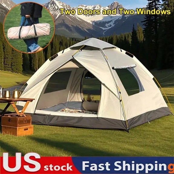 Automatic Instant Pop-Up Camping Tent, Foldable Waterproof Wind Resistant Portable Sunshade Shelter, Multi-Scene Outdoor Tent for Hiking, Beach, Picnic, Festival and Backyard Camping