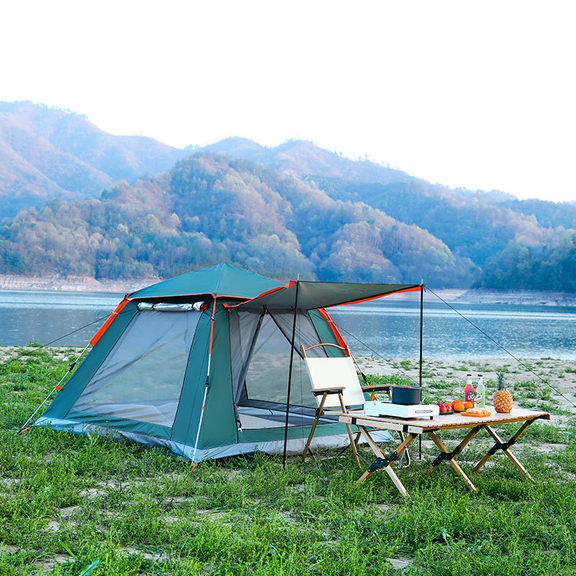 in3-4 Person Fully Automatic Camping Tent, Portable Waterproof Windproof Outdoor Shelter Canopy82.68 82.68 55.12 Dark Green