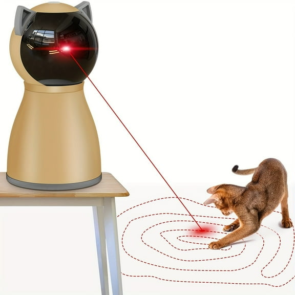 Automatic Interactive Cat Laser Toy for Indoor Cats, Rechargeable Random Trajectory Laser Pointer for Play & Exercise