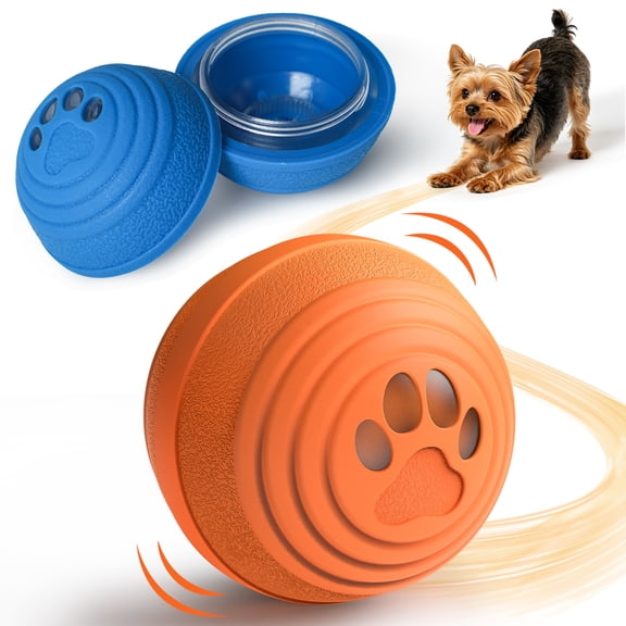 Abdtech Interactive Dog Toys, Automatic Moving Bouncing Balls for Small Dogs, Smart Pet Ball Toy with 4 Play Modes, Orange & Blue